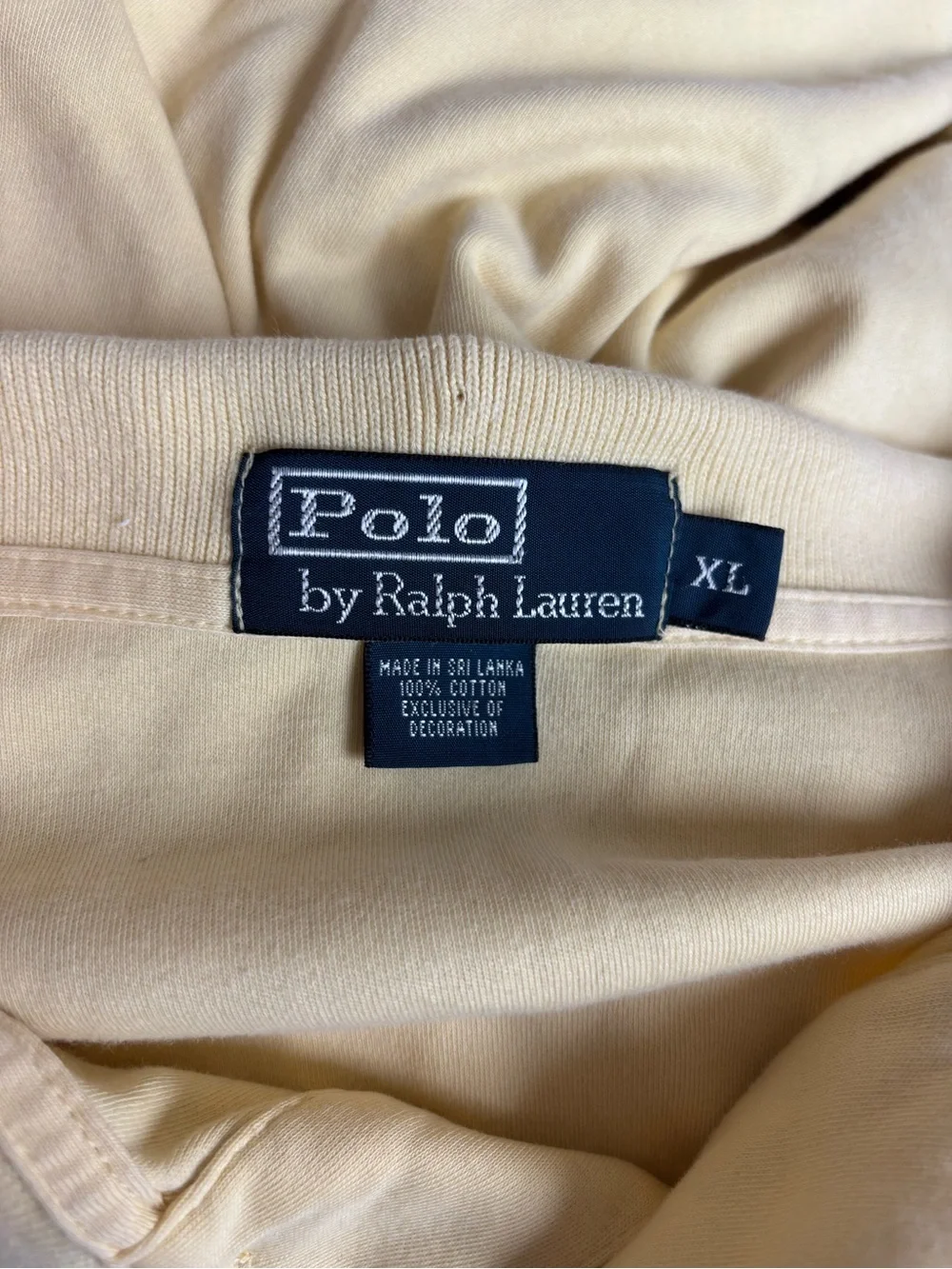 Vintage Polo By Ralph Lauren Original Cotton Pony Polo Shirt Yellow XL